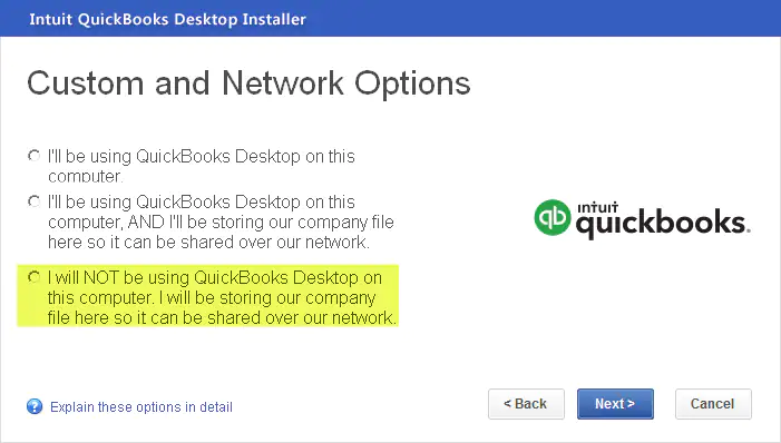 Installing only one Quickbooks