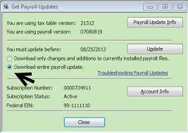 Updating Payroll tax table