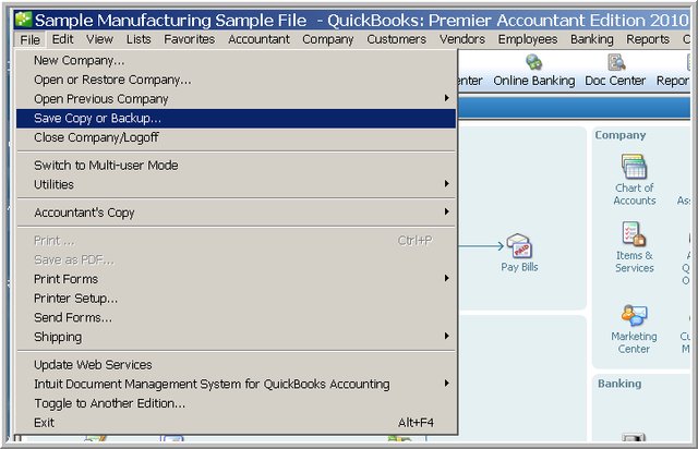 Copying Quickbooks file to the Desktop